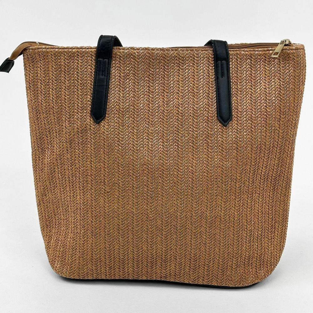 Bolsa De Praia Alice Palucci Sacola Feminina Caramelo/Preto 3