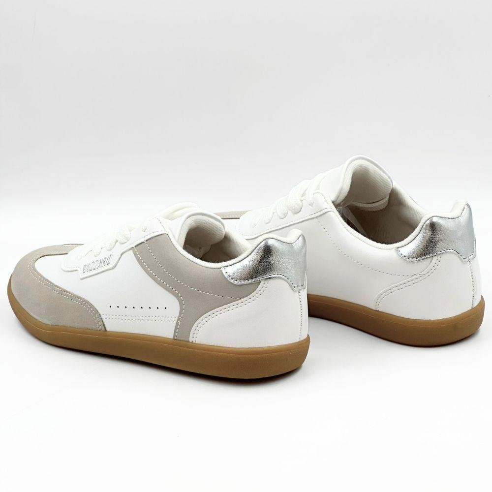Tênis Vizzano Casual com Cadarço Feminino Branco/Cinza 3