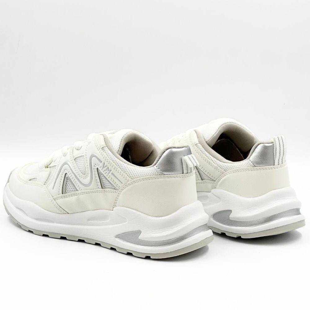 Tênis Via Marte Casual com Cadarço Feminino Branco/Prata 3
