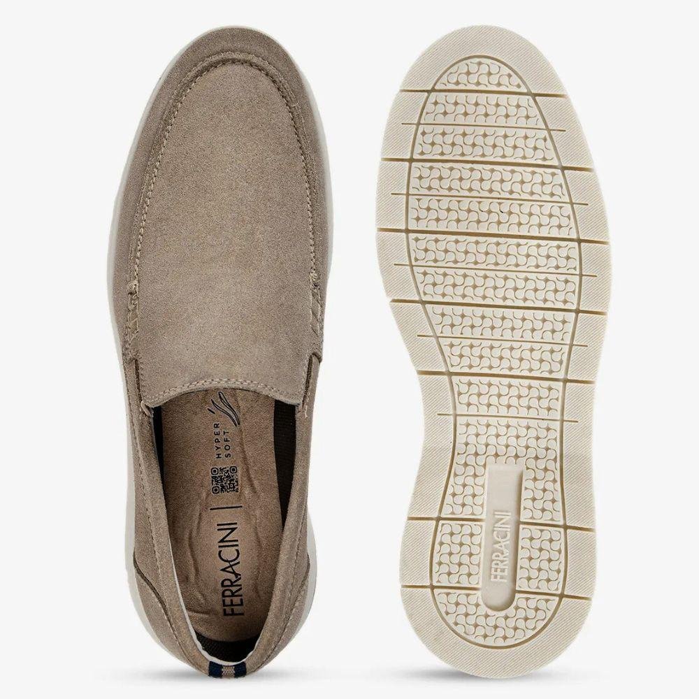 Sapato Ferracini Mocassim Malta Plus em Camurça Masculino Taupe 3