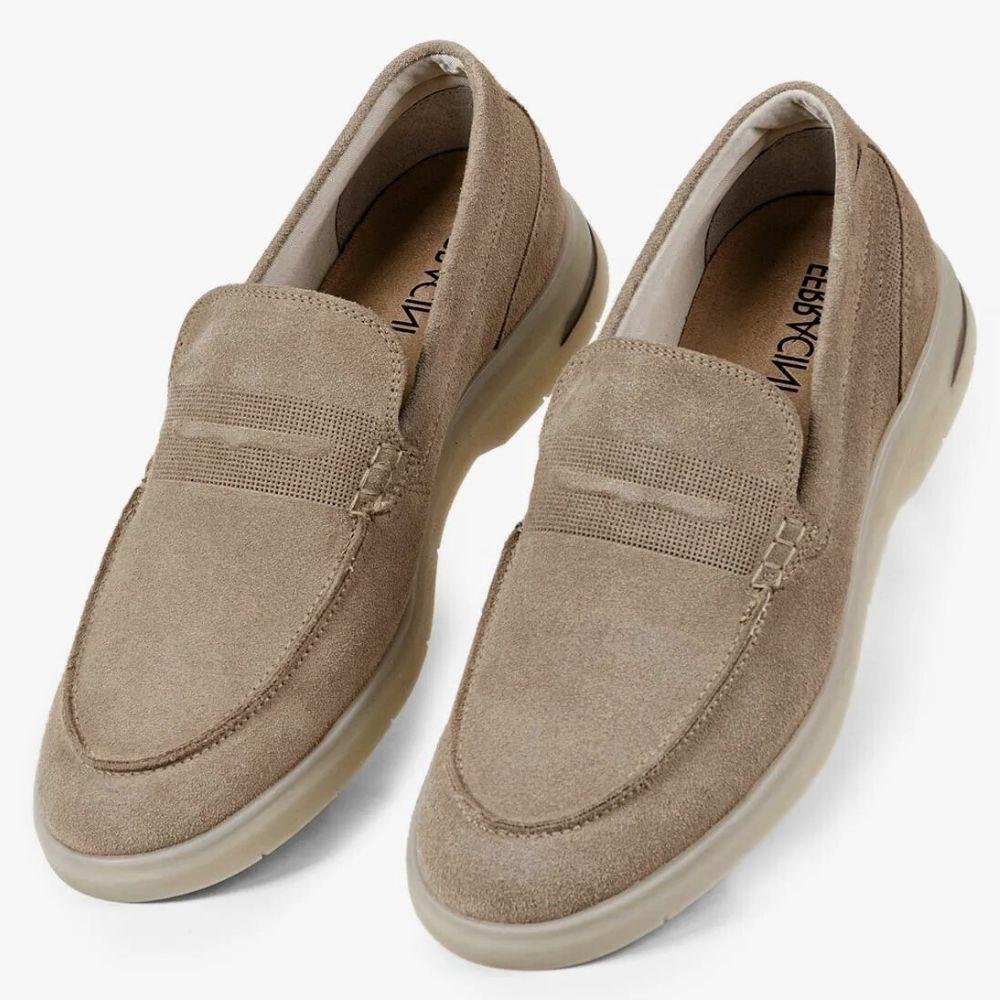 Sapato Ferracini Malta Plus Mocassim em Camurça Masculino Nude 2