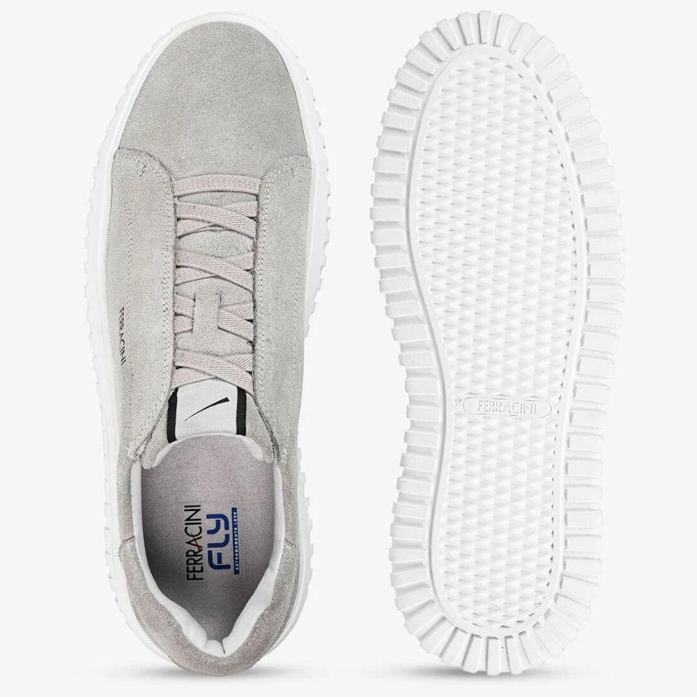 Sapatênis Ferracini Sneaker em Camurça com Cadarço Elástico Masculino Cinza 3