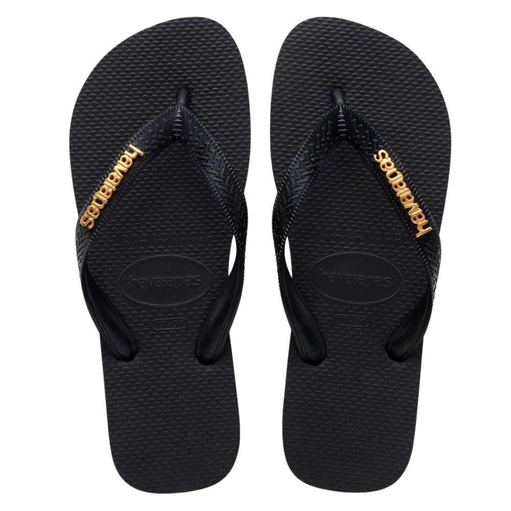 Chinelo Havaianas Top Logo Metallic Tira Larga Feminino