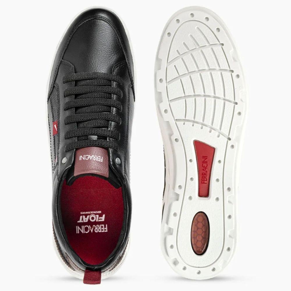 Sapatênis Ferracini Casual com Cadarço Elástico Masculino Preto 3