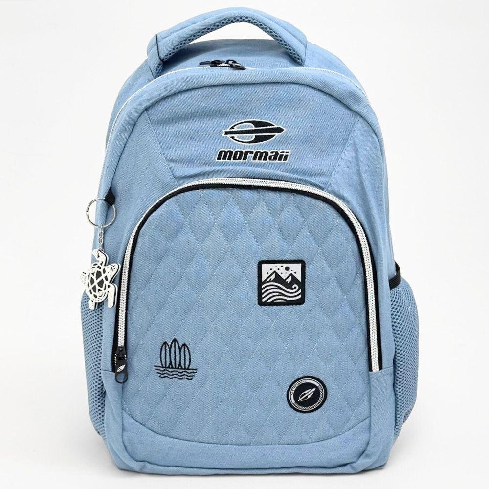 Mochila Mormaii Casual Jeans com Chaveiro Feminina