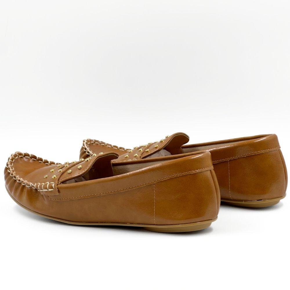 Sapato Vizzano Mocassim em Verniz com Aplicações Feminino Marrom 4