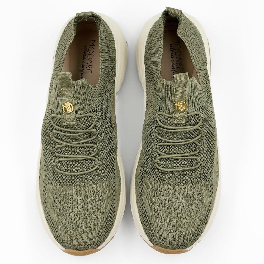 Tênis Modare Casual Slip em Knit Feminino Verde 4