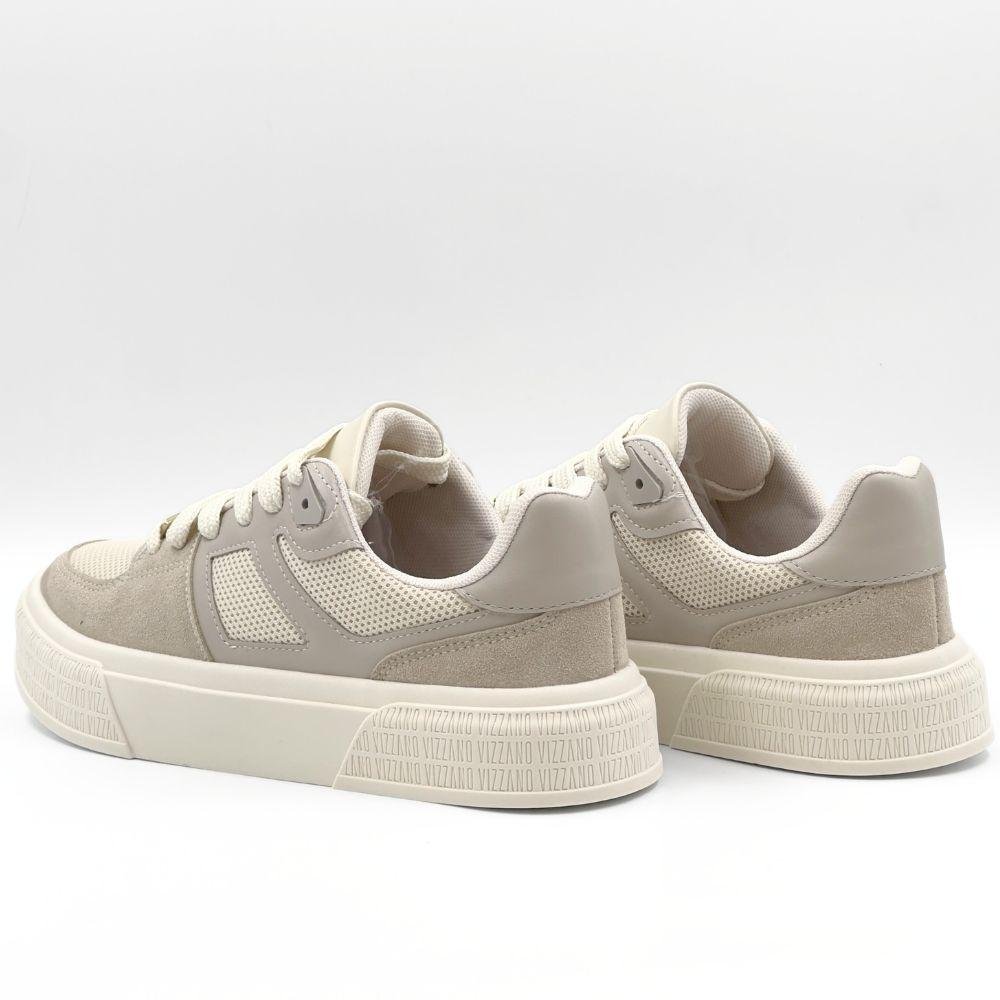 Tênis Vizzano Casual Flatform com Cadarço Feminino Cinza/Bege 3