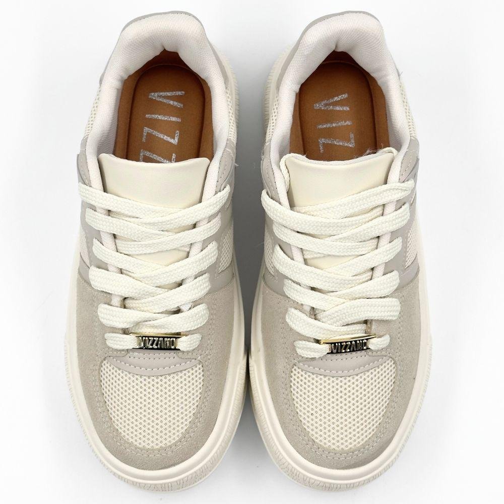Tênis Vizzano Casual Flatform com Cadarço Feminino Cinza/Bege 4