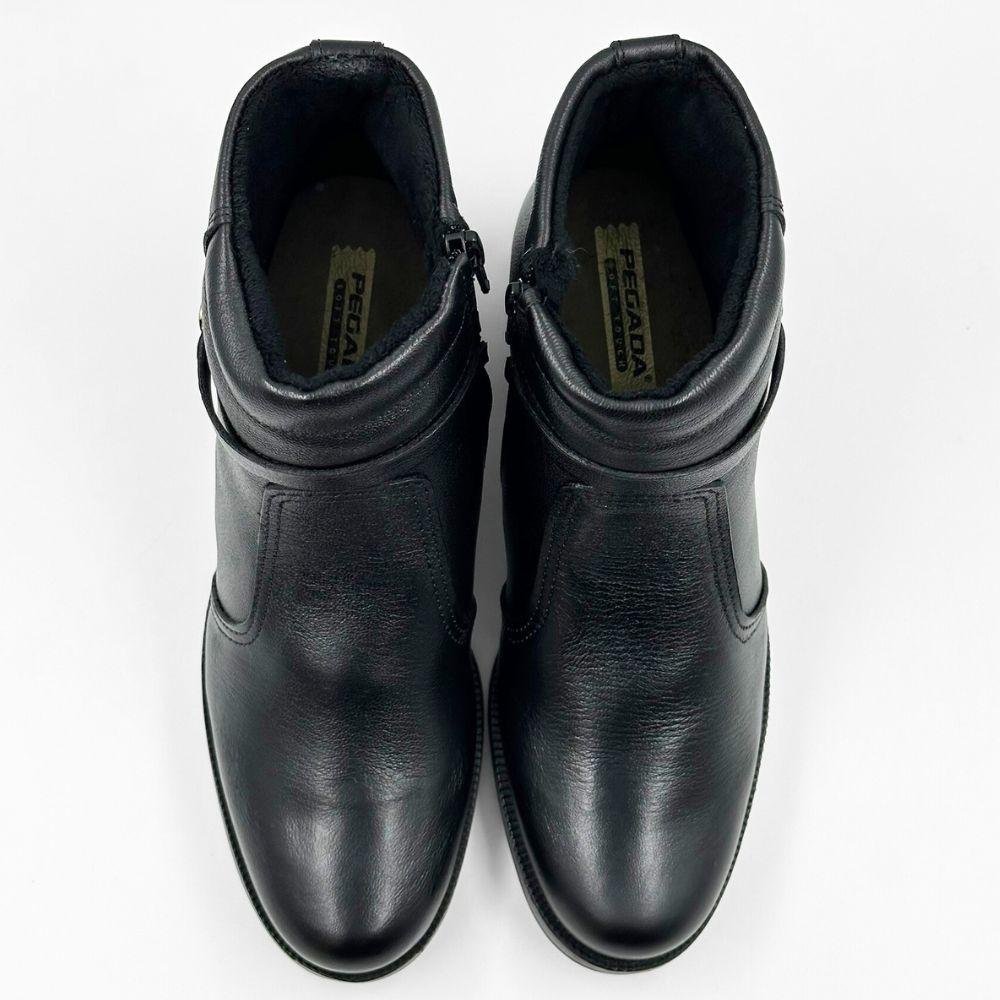 Bota Pegada Cano Curto com Salto Baixo Feminina Preto 4