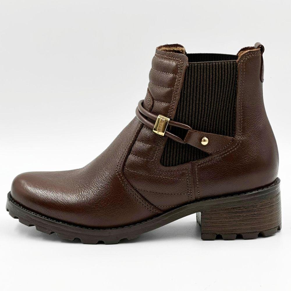 Bota Pegada Cano Curto Salto Baixo Tratorado Feminina