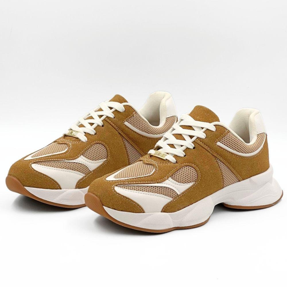 Tênis Vizzano Casual com Cadarço Flatform Feminino Marrom 2