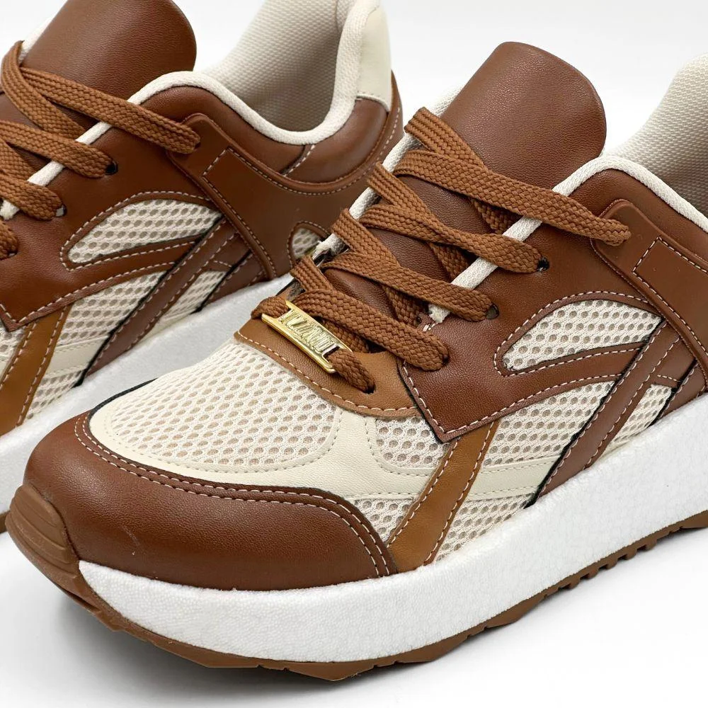 Tênis Vizzano Casual com Cadarço Feminino Marrom 3