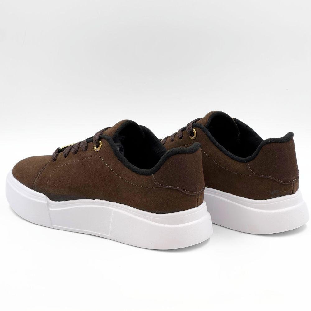Tênis Moleca Flatform Casual em Camurça Feminino Marrom 3