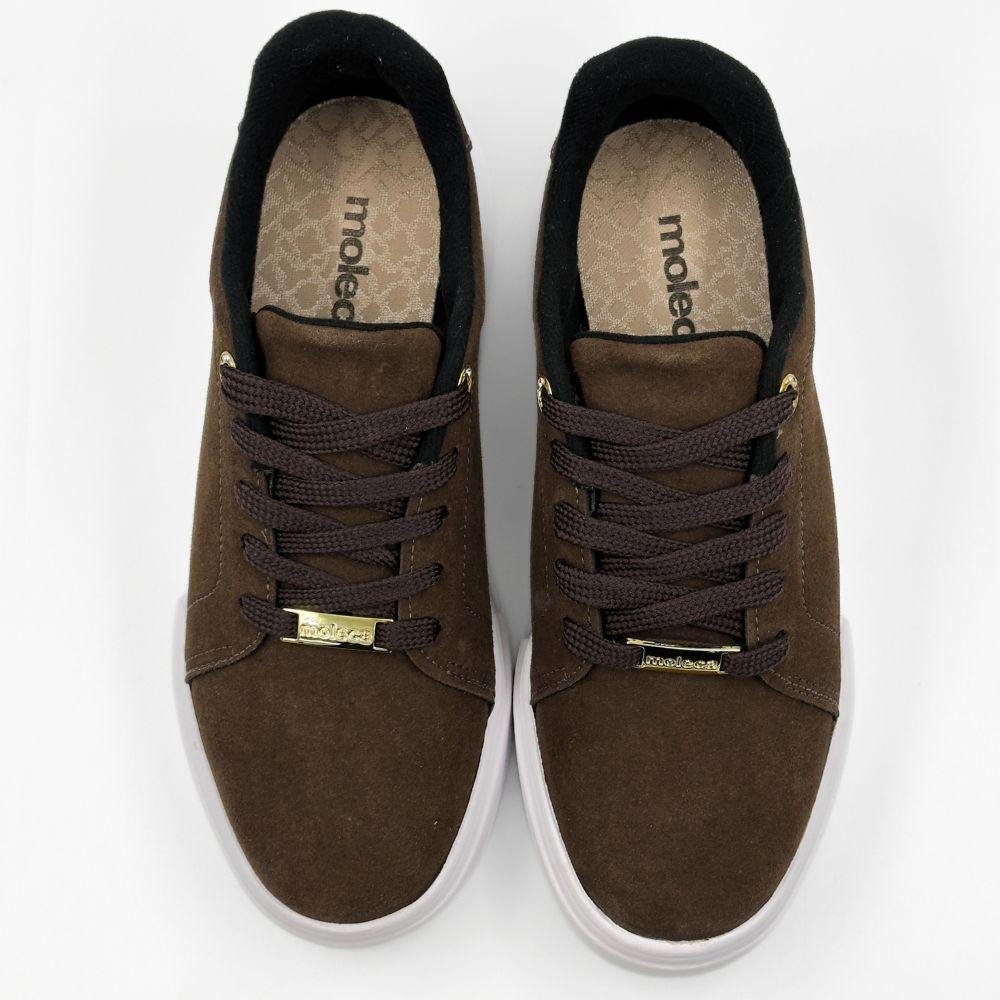 Tênis Moleca Flatform Casual em Camurça Feminino Marrom 4