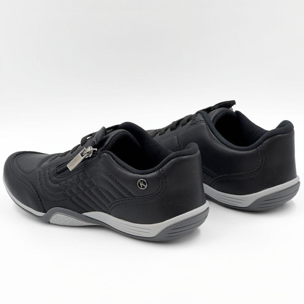Tênis Kolosh Casual com Cadarço Elástico e Zíper Feminino Preto 4