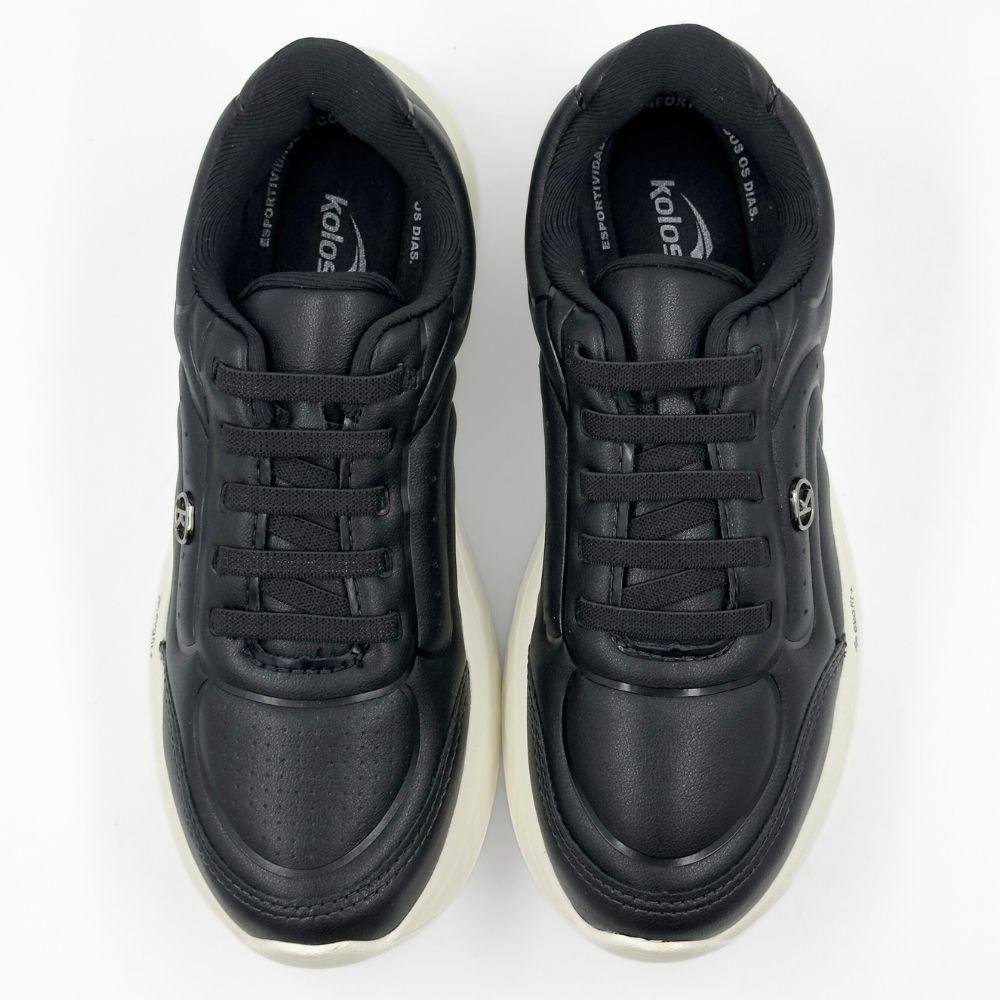 Tênis Kolosh com Cadarço Elástico Casual Feminino Preto 5