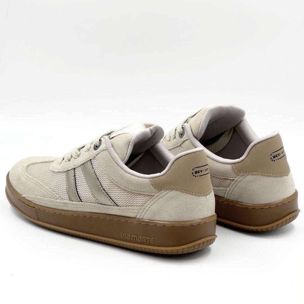 Tênis Via Marte Casual em Camurça com Cadarço Feminino Bege 3