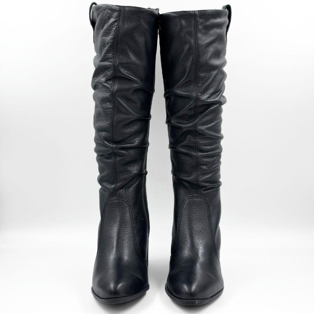 Bota Bottero Cano Alto Salto Bloco Médio Feminina Preto 4