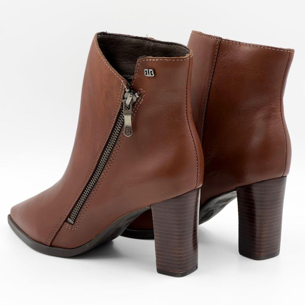 Bota Bottero Cano Curto Salto Alto Feminina Marrom 3
