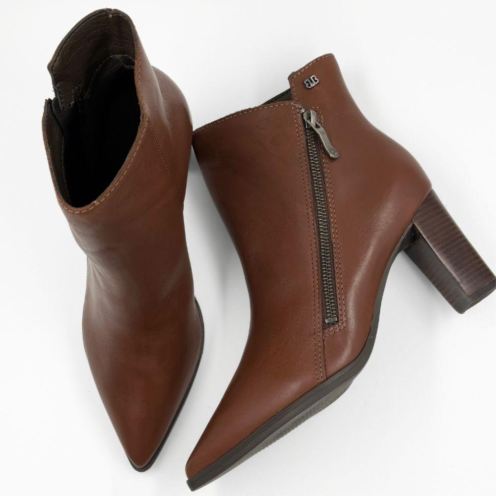Bota Bottero Cano Curto Salto Alto Feminina Marrom 4