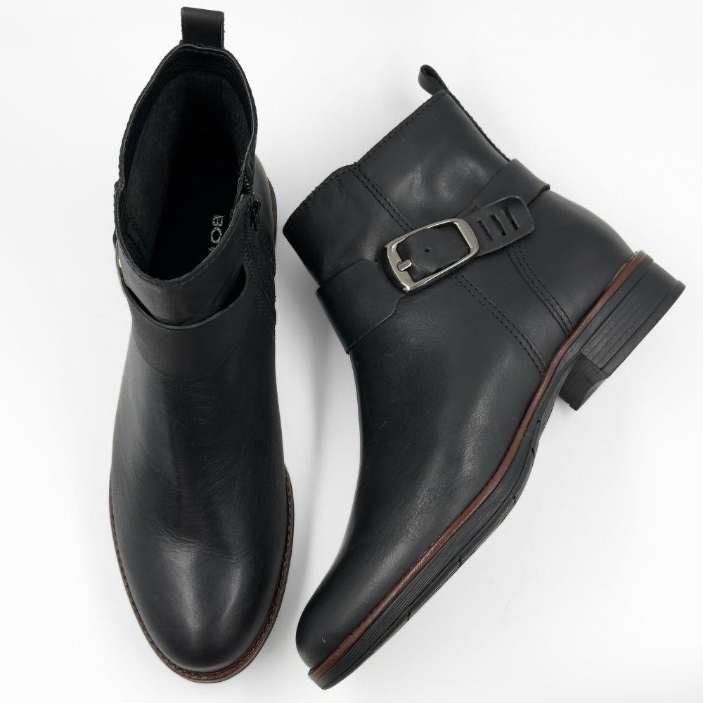 Bota Bottero Cano Curto Salto Baixo Feminina Preto 4