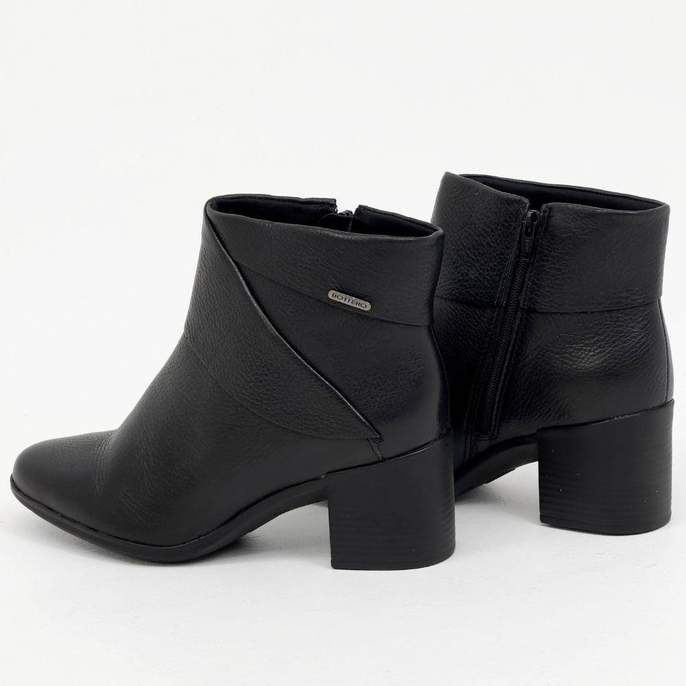 Bota Bottero Cano Curto Salto Bloco Feminina Preto 3