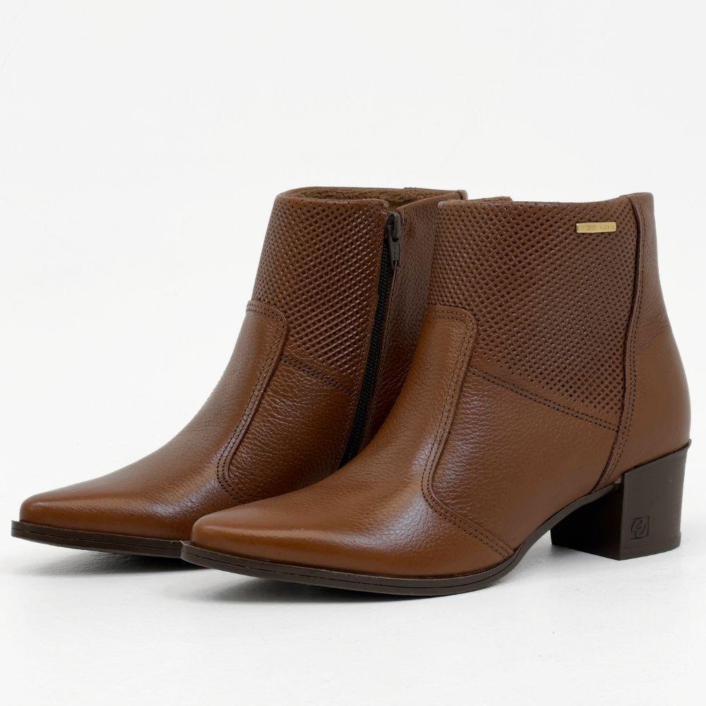 Bota Pegada Salto Bloco Médio Feminina Marrom 2