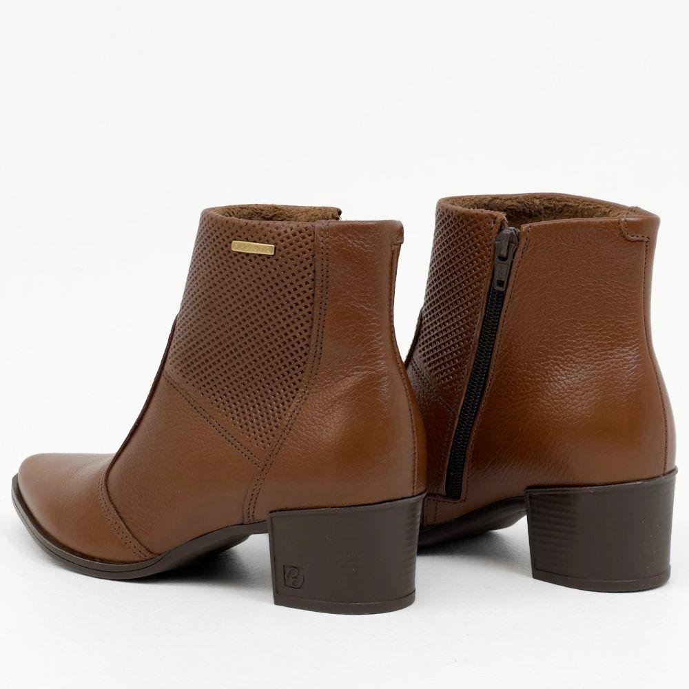 Bota Pegada Salto Bloco Médio Feminina Marrom 3