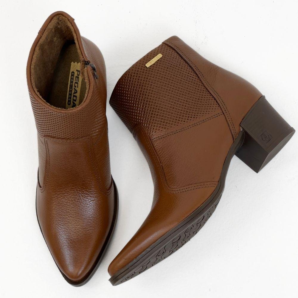 Bota Pegada Salto Bloco Médio Feminina Marrom 4