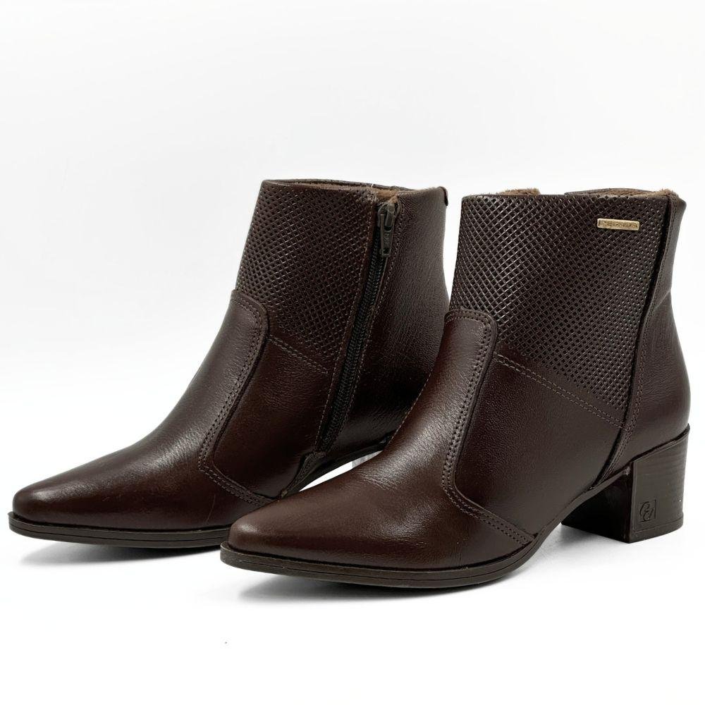 Bota Pegada Salto Bloco Médio Feminina Marrom 2