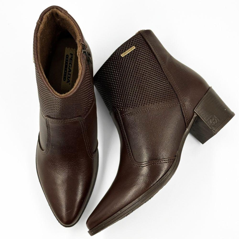 Bota Pegada Salto Bloco Médio Feminina Marrom 4