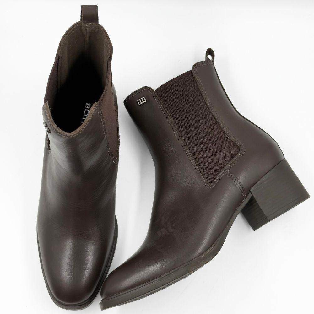 Bota Bottero Chelsea Cano Curto Salto Bloco Bottero Marrom 4
