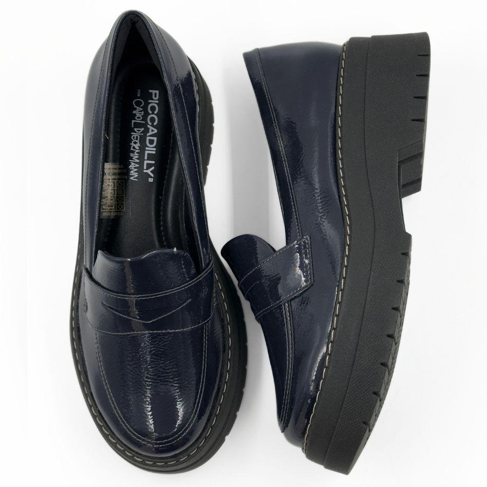 Sapato Piccadilly Loafer em Verniz Feminino Marinho 4