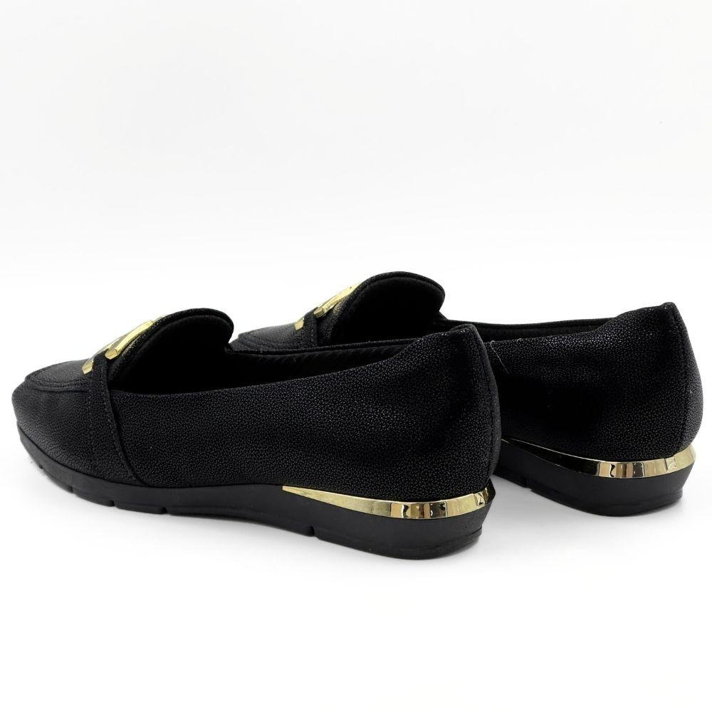 Sapato Piccadilly Anabela Bico Quadrado Feminino Preto 3
