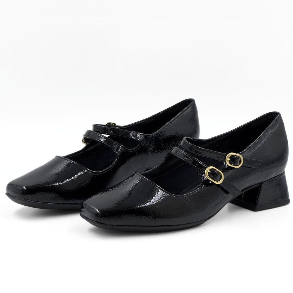 Sapato Piccadilly Boneca Salto Baixo em Verniz Piccadilly Preto 2