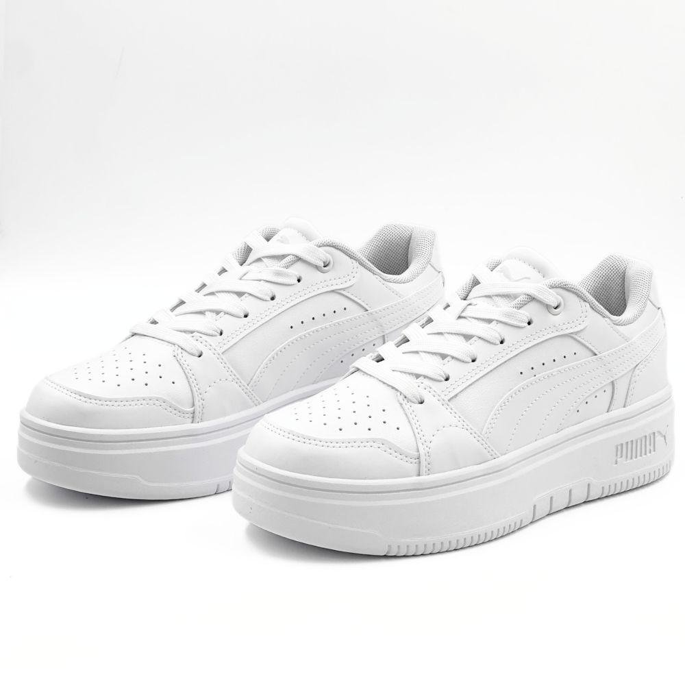 Tênis Puma Casual Flatform com Cadarço Feminino Branco 2