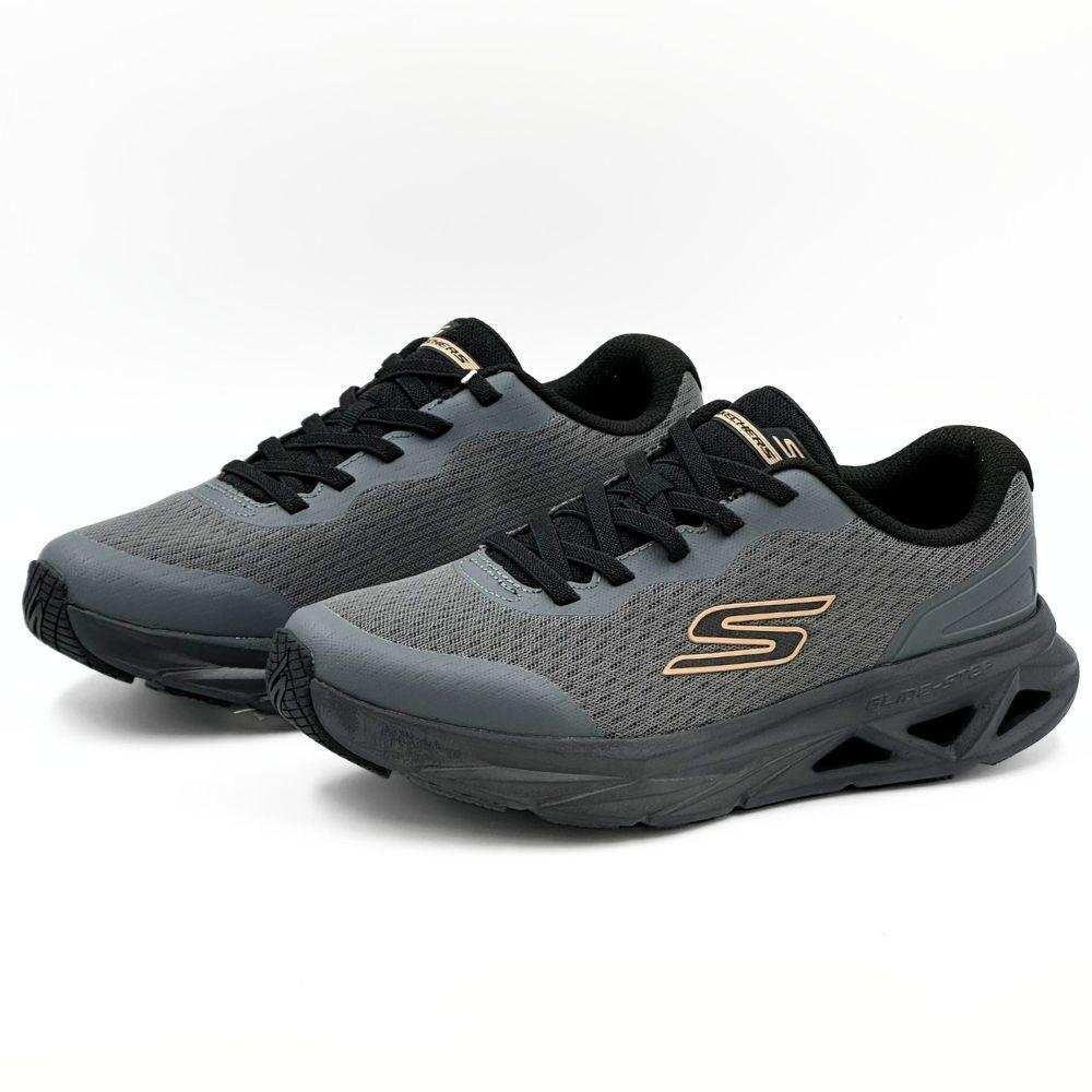 Tênis Skechers Esportivo Glide-Step Vortex com Cadarço Masculino Cinza 2