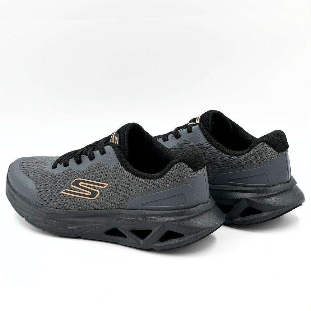Tênis Skechers Esportivo Glide-Step Vortex com Cadarço Masculino Cinza 3