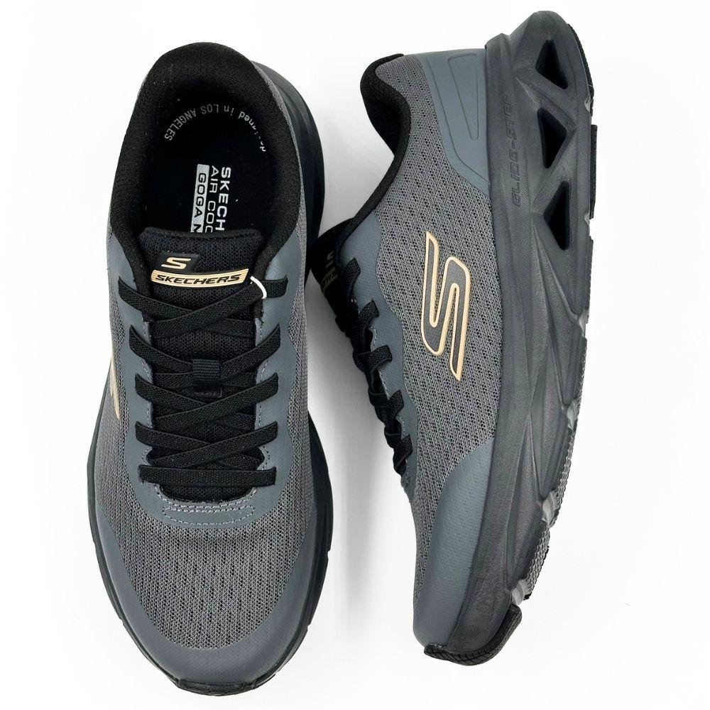 Tênis Skechers Esportivo Glide-Step Vortex com Cadarço Masculino Cinza 4