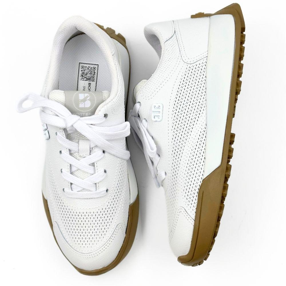 Tênis Bottero Flatform Casual com Cadarço Feminino Branco 4