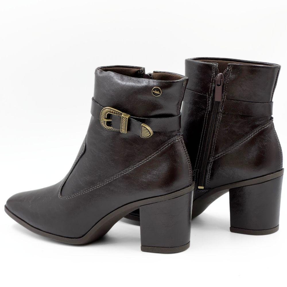 Bota Dakota Cano Curto Salto Bloco Feminina Marrom 3