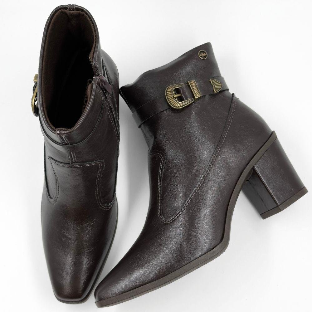 Bota Dakota Cano Curto Salto Bloco Feminina Marrom 4