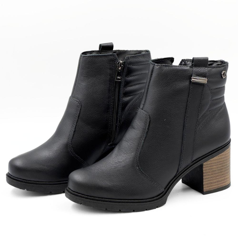 Bota Dakota Cano Curto Salto Médio Feminina Preto 2