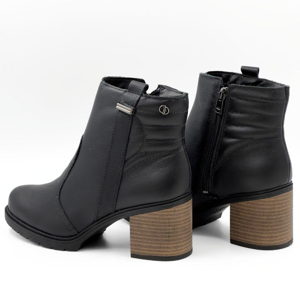 Bota Dakota Cano Curto Salto Médio Feminina Preto 3