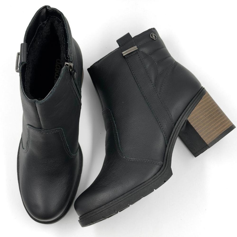 Bota Dakota Cano Curto Salto Médio Feminina Preto 4