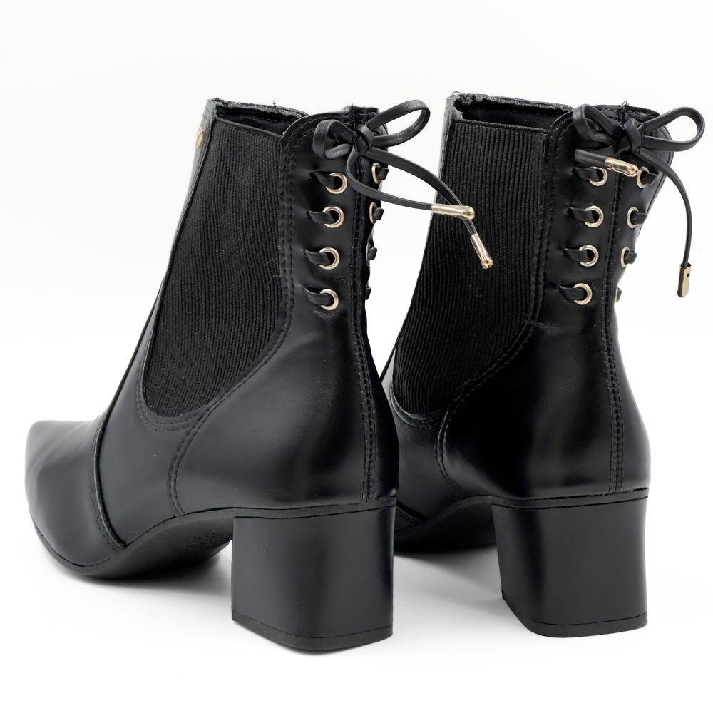 Bota Mississipi Cano Curto Salto Bloco Feminina Preto 3