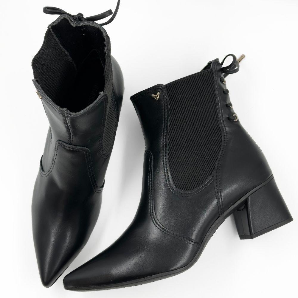 Bota Mississipi Cano Curto Salto Bloco Feminina Preto 4