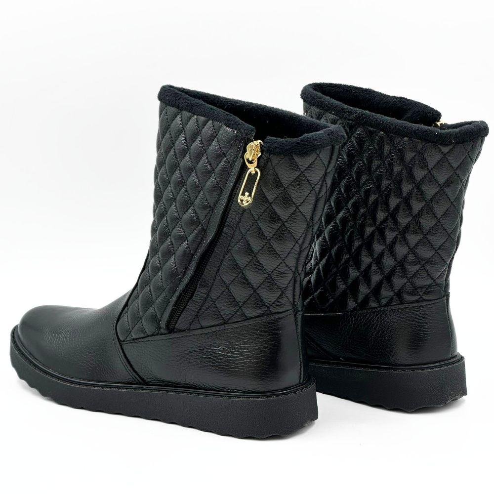 Bota Pegada Cano Médio Matelassado Feminina Preto 3