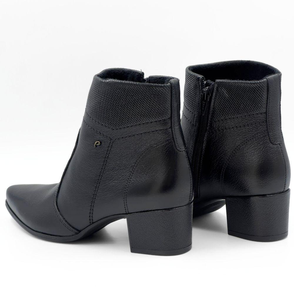 Bota Pegada Cano Curto Salto Médio Feminina Preto 3